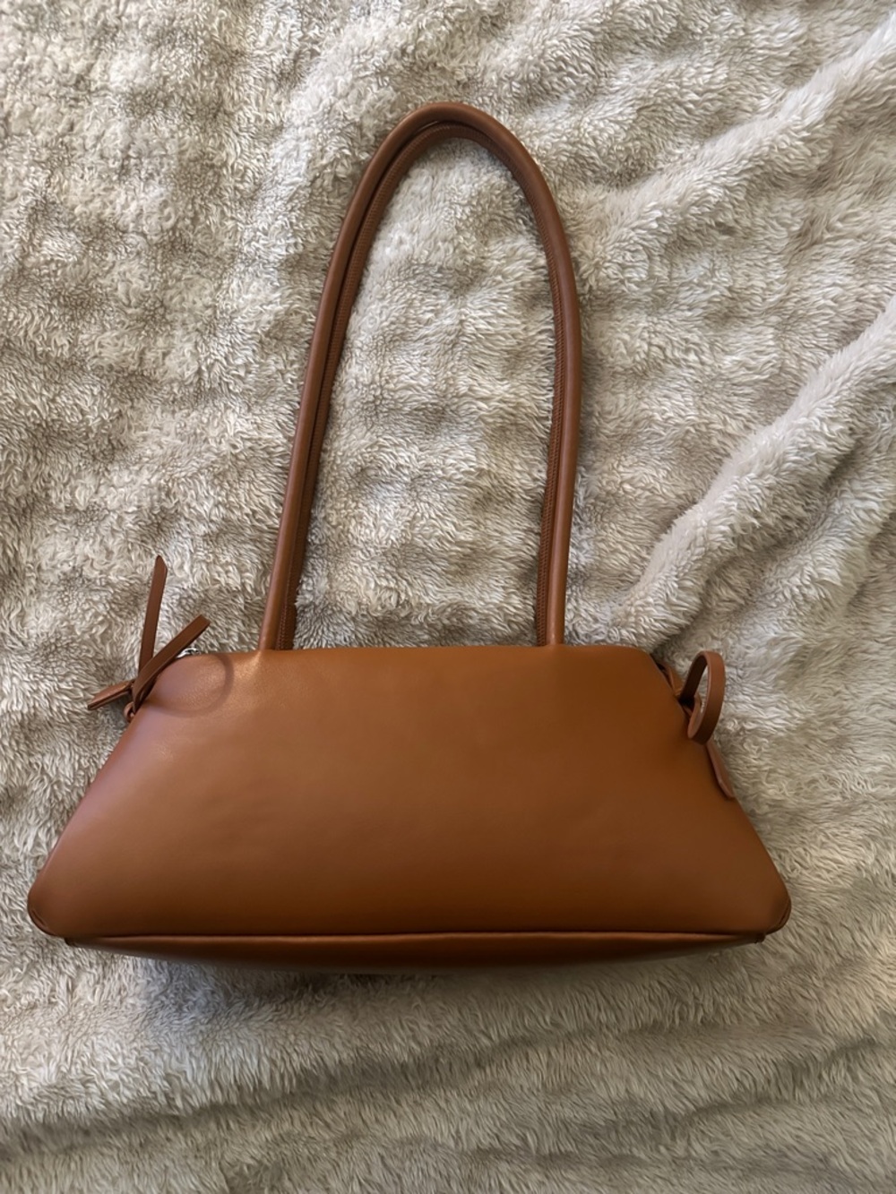 Madison West Cognac Leather Shoulder Bag